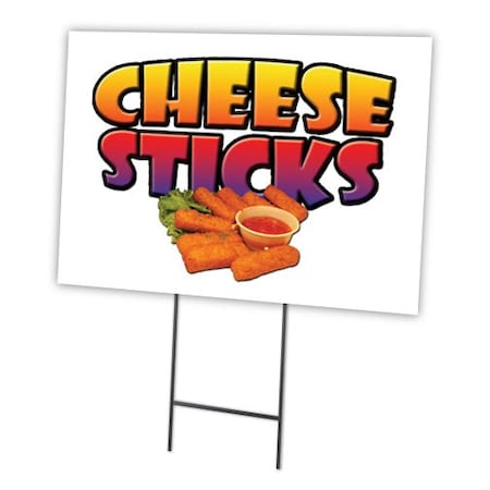 Signmission Cheese Sticks Yard Sign & Stake outdoor plastic coroplast window, C-1824 Cheese Sticks C-1824 Cheese Sticks